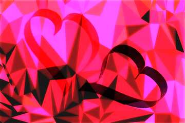 FX №206129 Hearts of lovers Polygonal abstract geometrical background with triangles maroon color