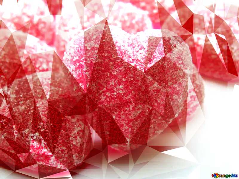 Happy Valentine candy Polygonal abstract geometrical background love card №18462