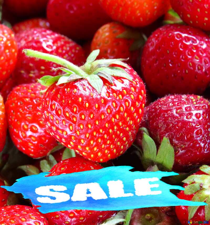 Juicy strawberries sale vertical template №22382