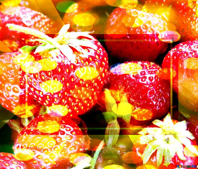 Juicy strawberries bokeh background №22382