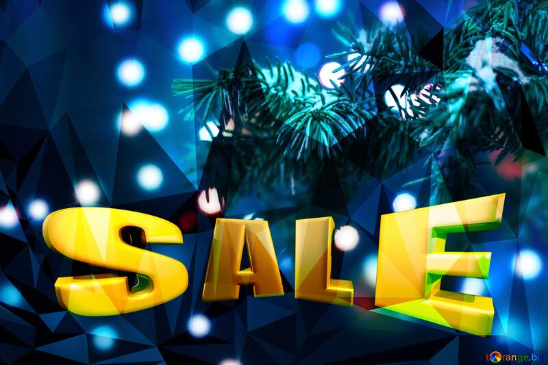 Christmas sale poster triangles background blue №15314