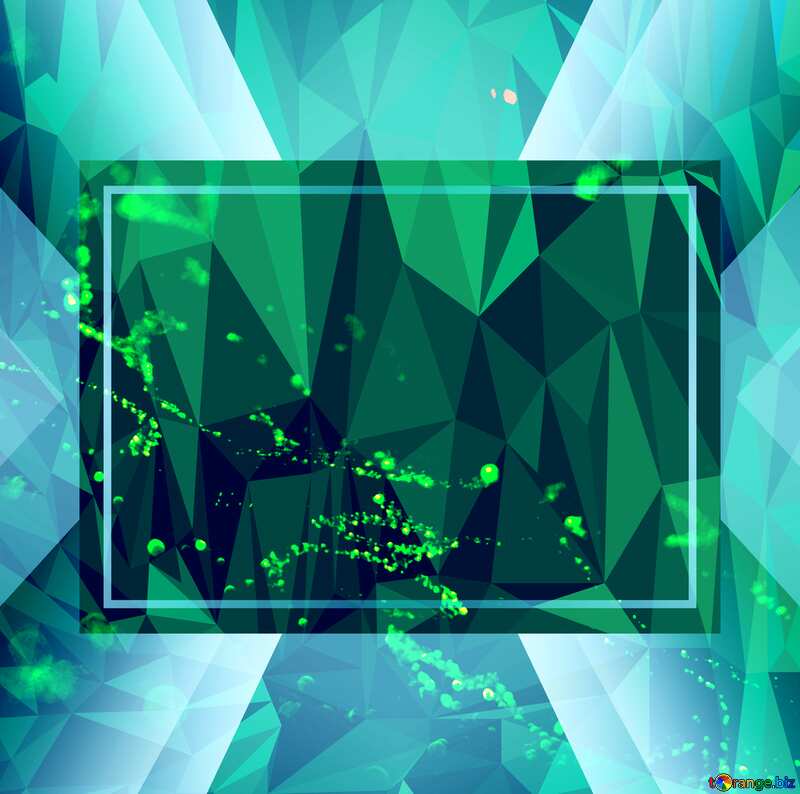 Christmas background Green Polygon business design №15081
