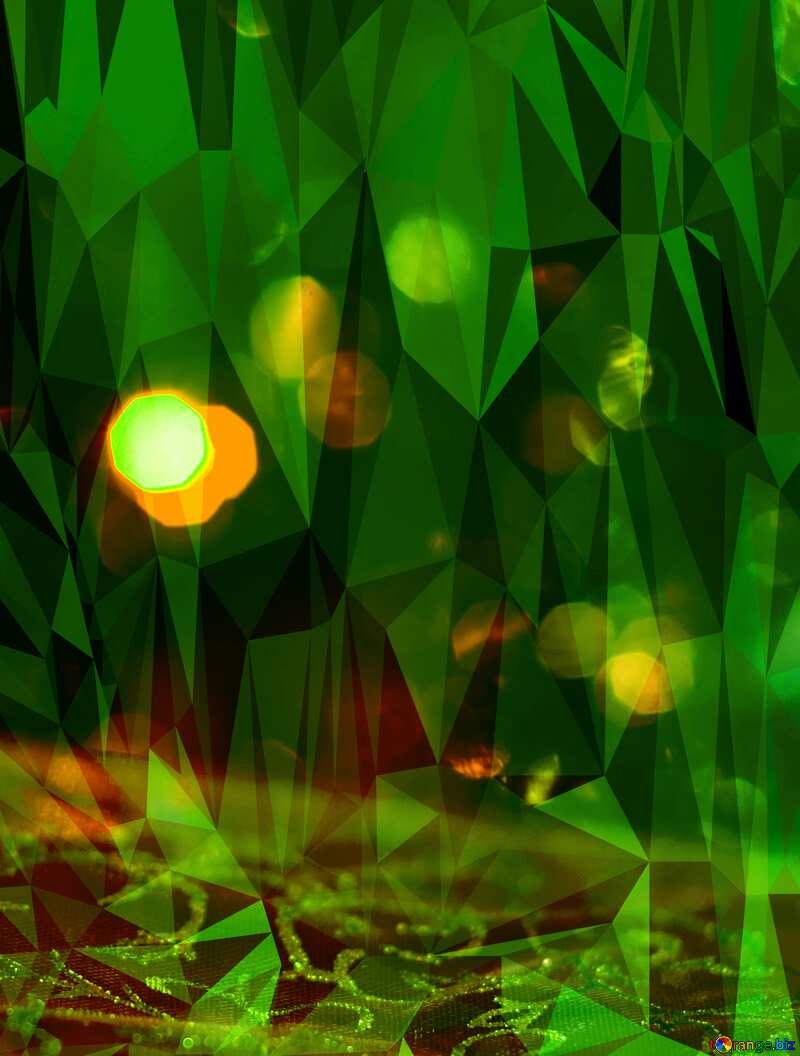 Christmas background Polygon Green light №15081