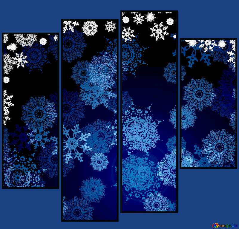 Blue Christmas background modular picture blue №40658