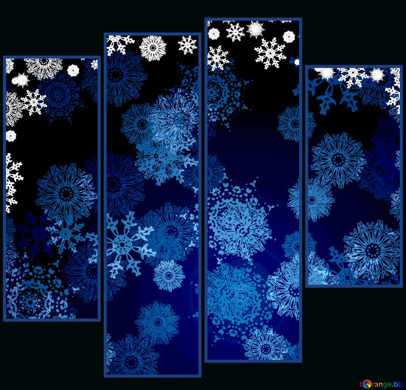 Blue Christmas background modular picture dark №40658