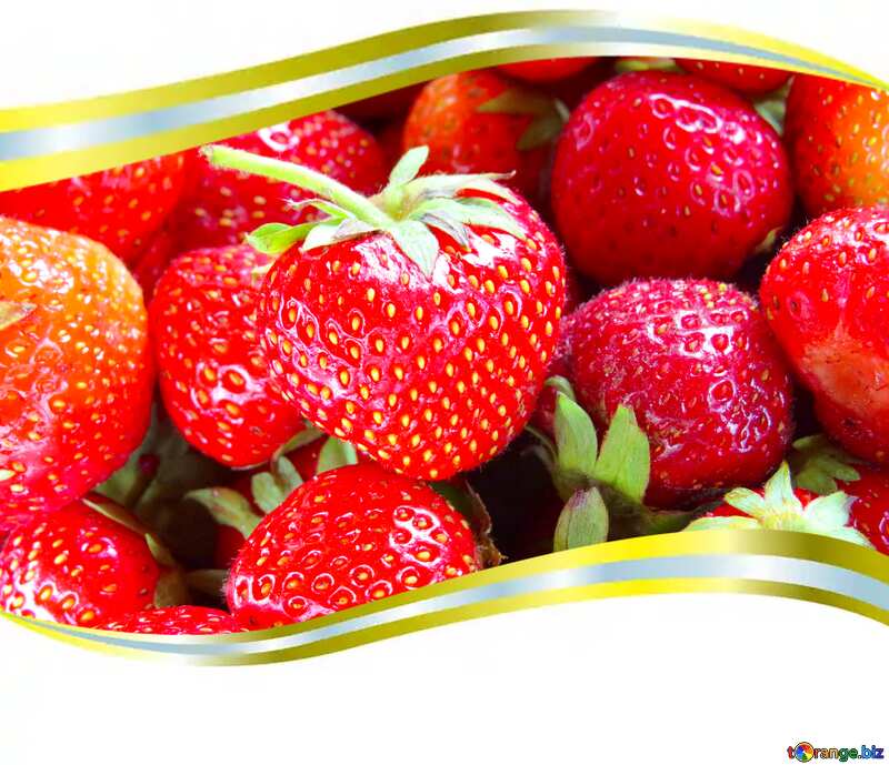 Juicy strawberries metal frame border №22382