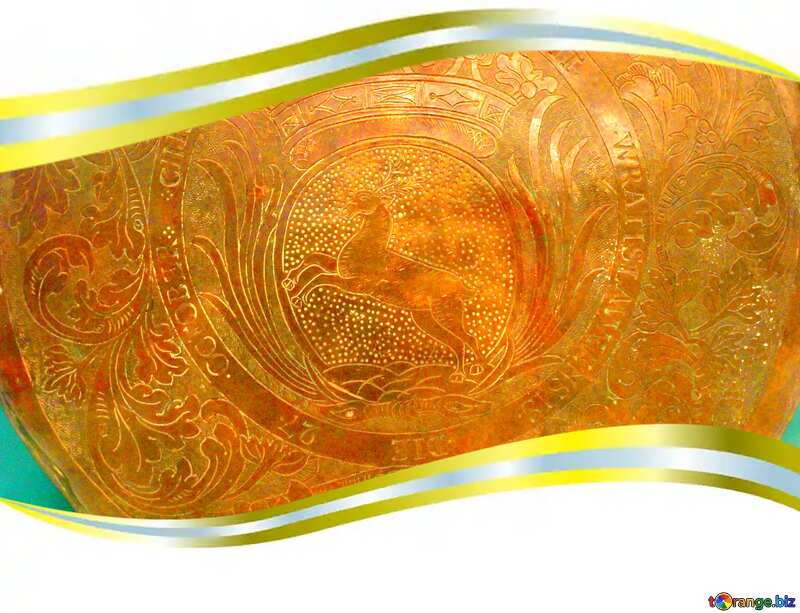 Texture gold metal stamping frame border №43393
