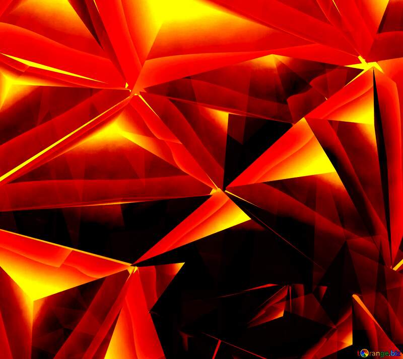 Polygon gold background scarlet red  color №51586