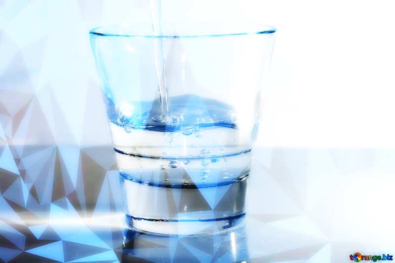 Drinking water blue soft polygonal background №19987