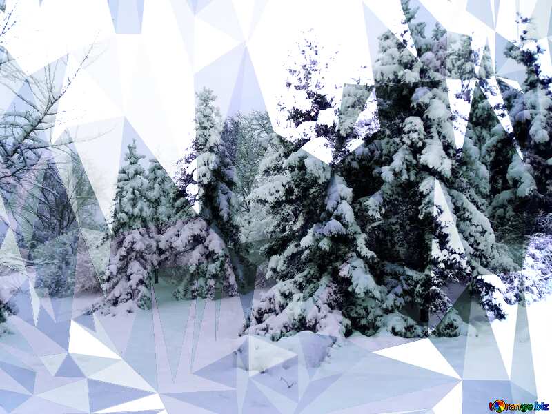 Tree  in the  snow  polygonal background №10542