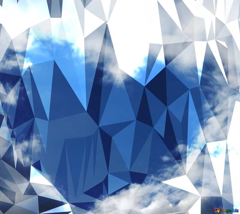 Cloud of Love polygonal sky  background №22602
