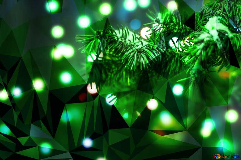 Christmas Polygon background Green №15314