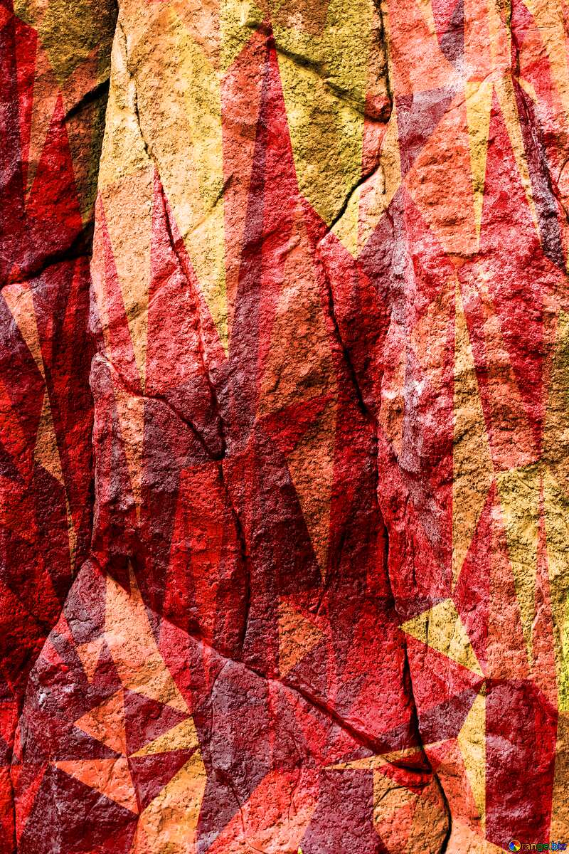 The texture of the rock polygonal orange red  background №46055
