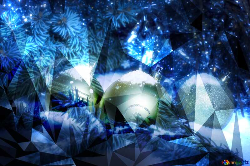Christmas Card Polygonal background techno color №15373