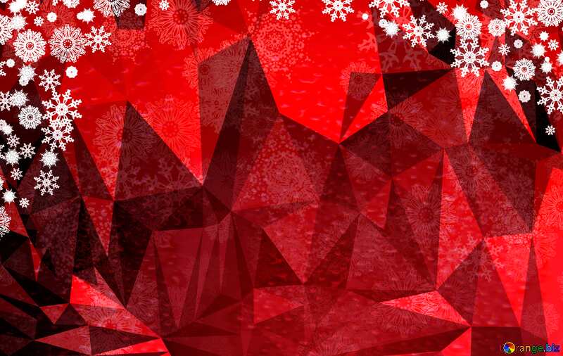 Polygonal Christmas background triangles techno Red color №40659