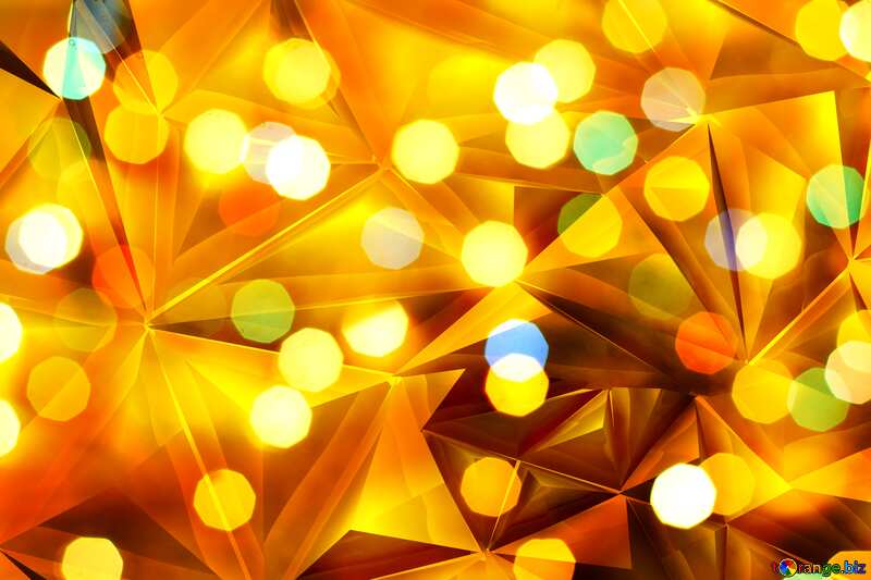 Christmas gold metal bokeh  polygonal background №24617