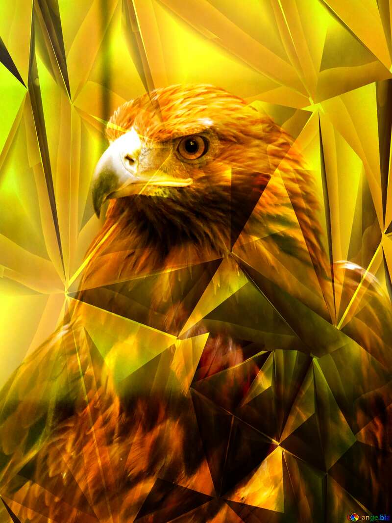 Golden eagle polygonal metal №45228
