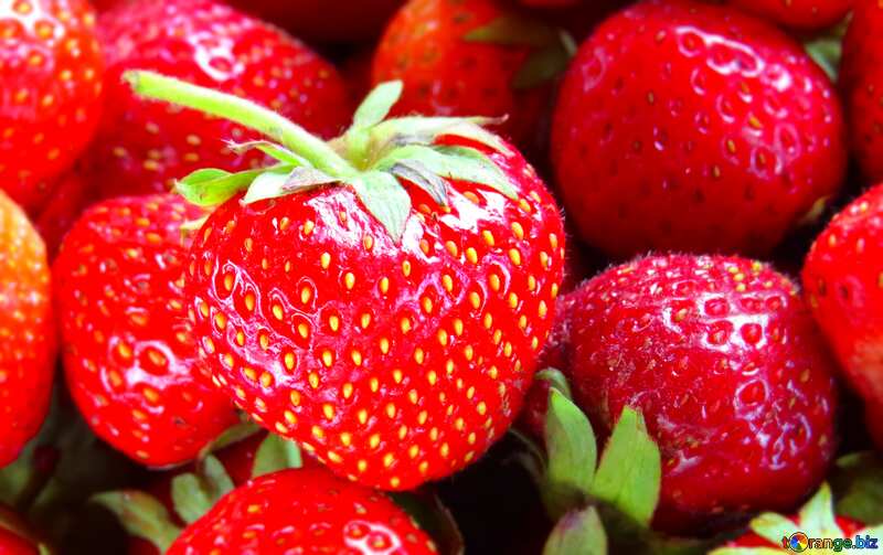 Juicy strawberries blur frame red №22382