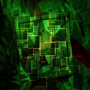 FX №207285 Technology background squares grid cell Green dark picture polygon techno modern creative
