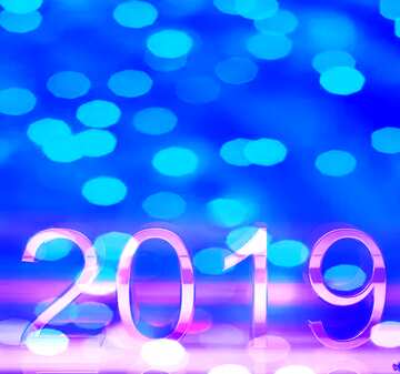 FX №207245 2019  3d render blue digits with reflections dark background  Christmas