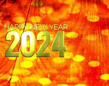 FX №207801 The wood texture bokeh background happy new year 2024