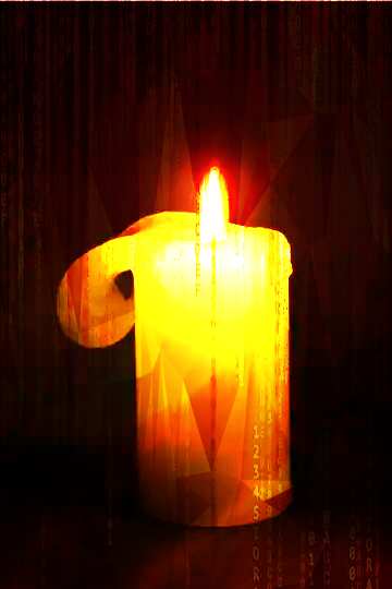 FX №207300 Burning candle Digital technology background polygonal picture