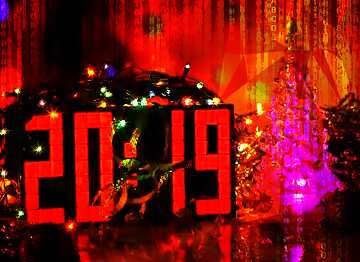 FX №207381 Happy New Year 2019  technology binary code
