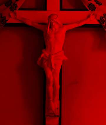 FX №207908 Cross on a wall  red