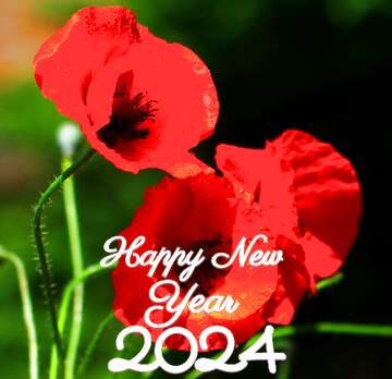 FX №207267 Beautiful background with poppies happy new year 2022