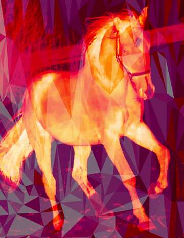 FX №207172 Horse gold pink  background Polygon