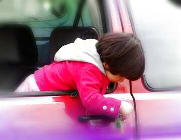 FX №207865 Child in the car played keys.