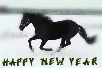 FX №207221 Horse in the snow Happy New Year