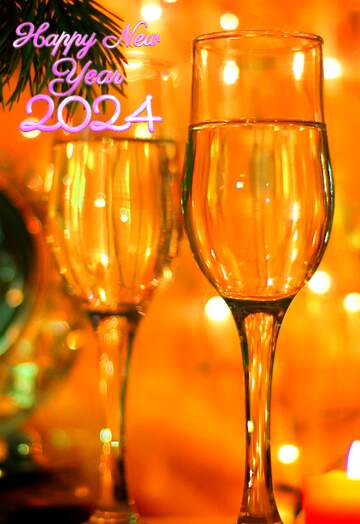 FX №207175 happy new year 2024 Wine Glases