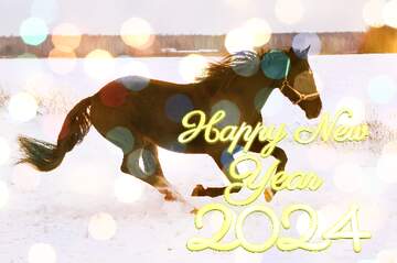 FX №207357 Horse in the snow happy  new year 2024