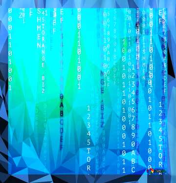 FX №207142 Digital enterprise matrix style background polygonal triangles blue border frame