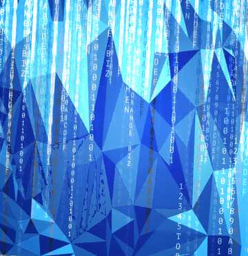 FX №207143 Digital enterprise matrix style background polygonal triangles techno blue color