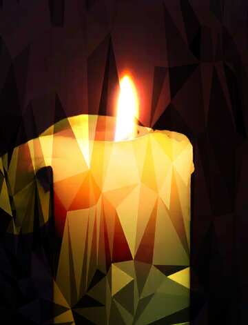 FX №207298 Burning candle Polygonal triangles techno