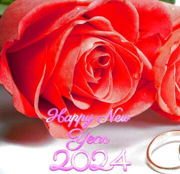 FX №207946 Two roses  ring   happy new year 2022
