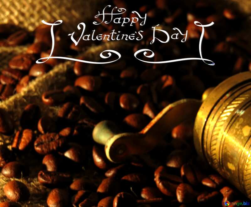 Coffee grinder Happy Valentine`s day heart №32251