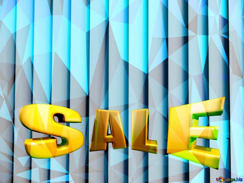 blinds texture different thickness lines 3d Gold letters sale blue polygonal background №50773