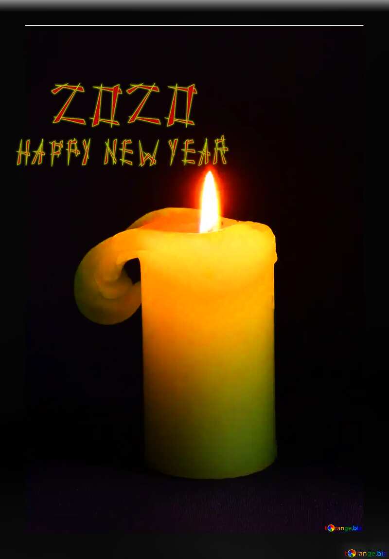 Burning candle happy new year 2020 №2390