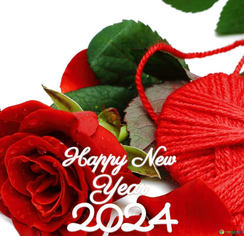Heart with flower happy new year 2024 №16856