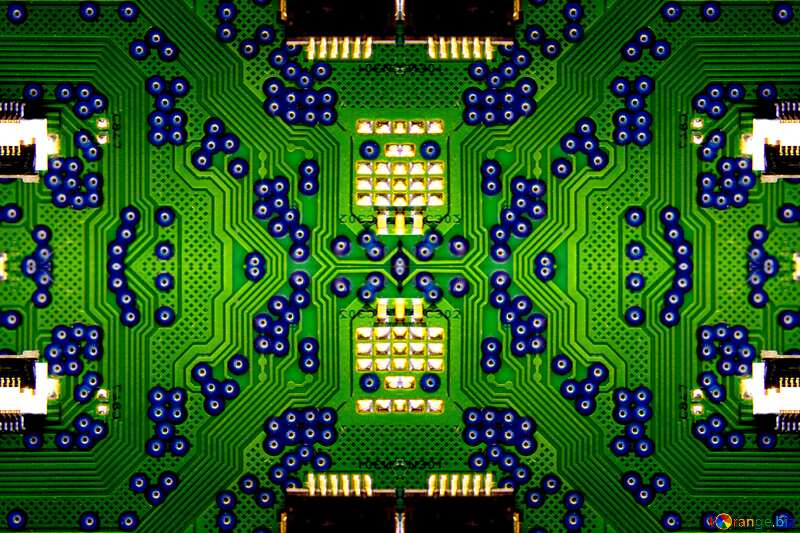 Green  motherboard computer chip pattern №51569