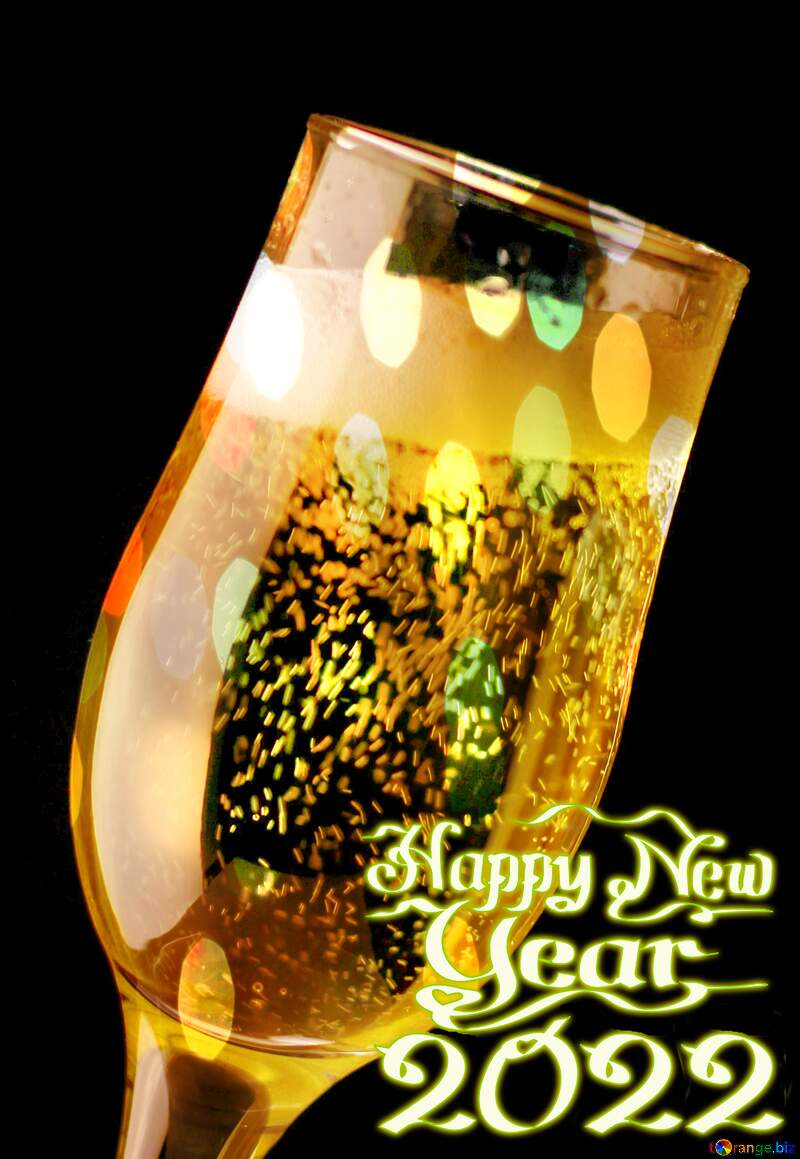 Glass of sparkling wine Christmas background happy new year 2020 №25746