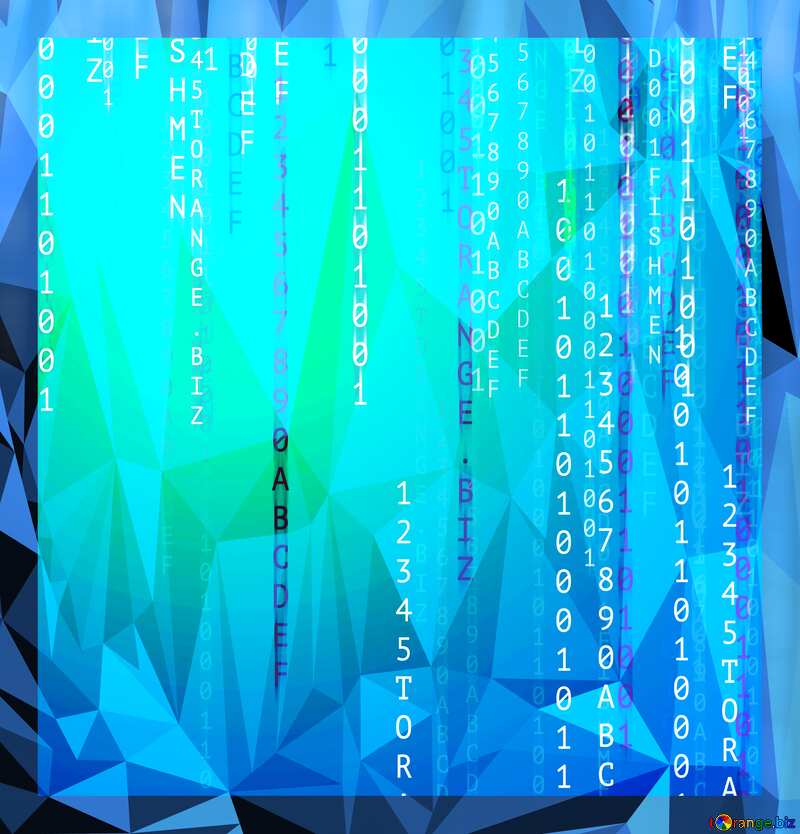 Digital enterprise matrix style background polygonal triangles blue border frame №49671
