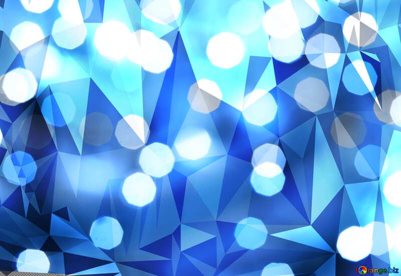 Christmas Bokeh blue  polygonal triangles techno background №24617