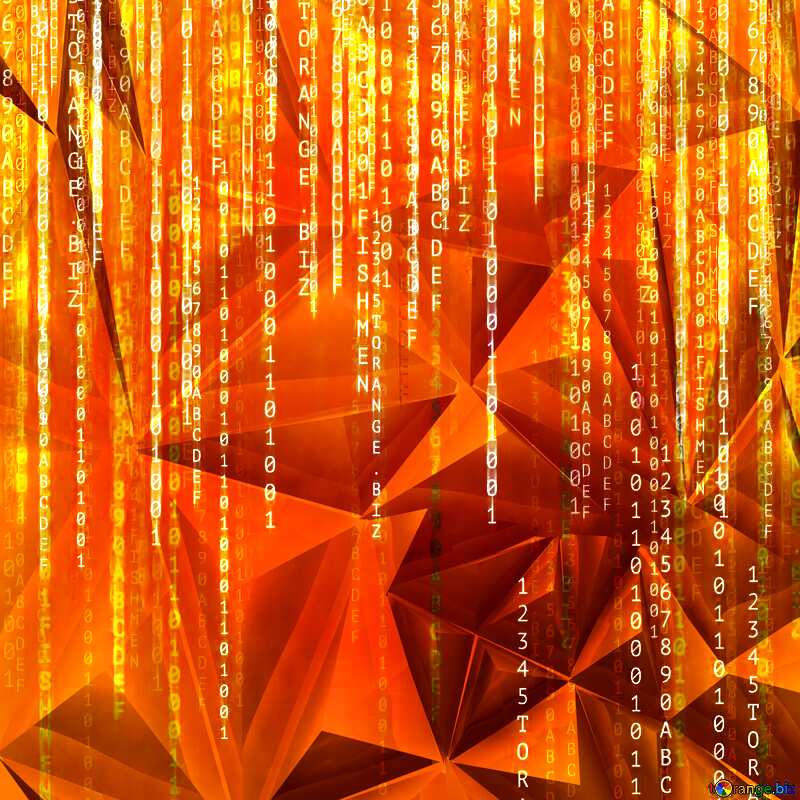 Digital enterprise matrix style background orange  polygonal gold metal texture №49671
