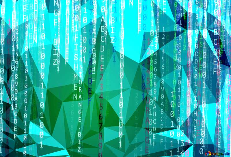 Digital enterprise matrix style background polygonal techno color №49671