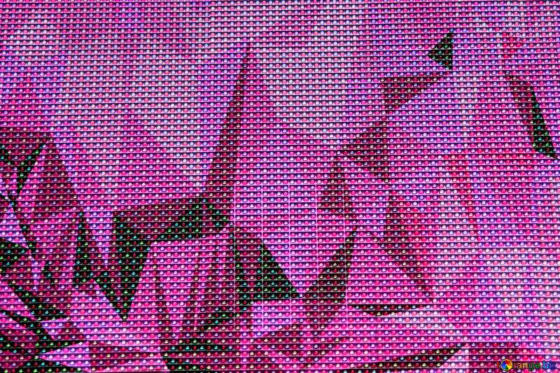 LED screen. Texture. Polygonal background violet №14809