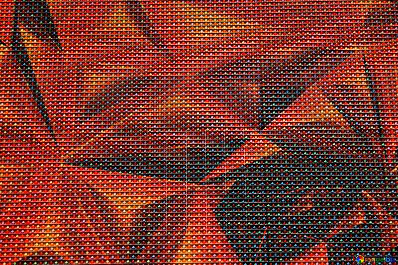 Polygonal red metal texture LED screen. №14809